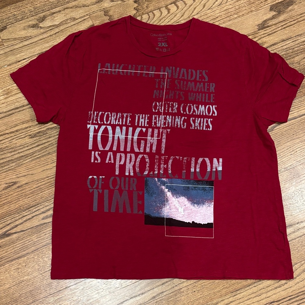 Calvin Klein Red Graphic T-Shirt 2XL
